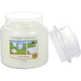 YANKEE CANDLE by Yankee Candle CLEAN COTTON SCENTED MEDIUM JAR 14.5 OZ