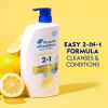 Head and Shoulders 2 in 1 Dandruff Shampoo and Conditioner;  Lemon Essential Oil;  12.5 oz