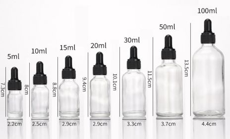 Glass Fine Oil Bottle Avoid Light Glue Head Dropper Bottle  Stock Bottling Cosmetics (Option: White-20ml)