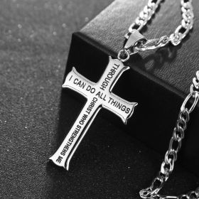 "I Can Do All Things Through Christ"Cross Christian Necklace (Color: Silvery)