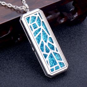 Square Essential Oil Necklace Openable Silver Pendant Perfume Accessories (style: 33)