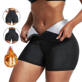 Slimming Pants Waist Trainer Shapewear Tummy Hot Thermo Sweat Leggings Fitness Workout Sweat Sauna Pants Body Shaper (Color: Silver, size: S)