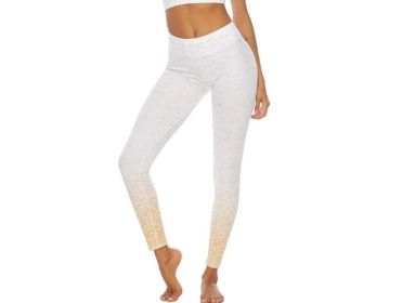 Women's Leggings Fitness Sports Gym Running Yoga Athletic Pants Gold (Color: White, size: XS)