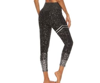 Women Fahsion Hot Stamping Leggings Stretch Tight Yoga Pants (Color: Black, size: S)