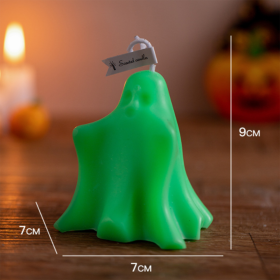 Light Ghost Tea Lights Halloween Party Candles (Color: green)