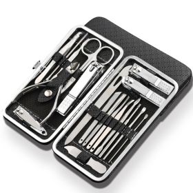 19 in 1 Stainless Steel Manicure set Professional Nail clipper Kit of Pedicure Tools Ingrown ToeNail Trimmer (Color: Red)