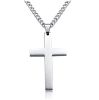 Fashion Cross Necklace Women Men Stainless Steel Christian Charm Necklace Boys Girls Punk Hip Hop Friendship Jewelry Gifts