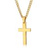 Fashion Cross Necklace Women Men Stainless Steel Christian Charm Necklace Boys Girls Punk Hip Hop Friendship Jewelry Gifts