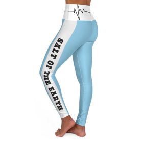 High Waisted Yoga Leggings, Baby Blue Salt Of The Earth Matthew 5:13 Beating Heart Sports Pants (size: 2XL)