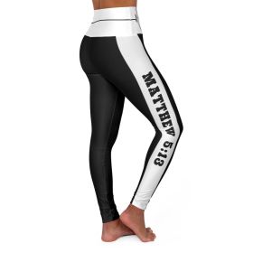 High Waisted Yoga Leggings, Black And White Salt Of The Earth Matthew 5:13 Beating Heart Sports Pants (size: M)