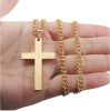 Fashion Cross Necklace Women Men Stainless Steel Christian Charm Necklace Boys Girls Punk Hip Hop Friendship Jewelry Gifts