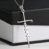 1pc New Stainless Steel Christian Cross Faith Word Church Prayer Religious Pendatn Necklace