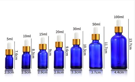 Glass Fine Oil Bottle Avoid Light Glue Head Dropper Bottle  Stock Bottling Cosmetics (Option: Blue-5ml)